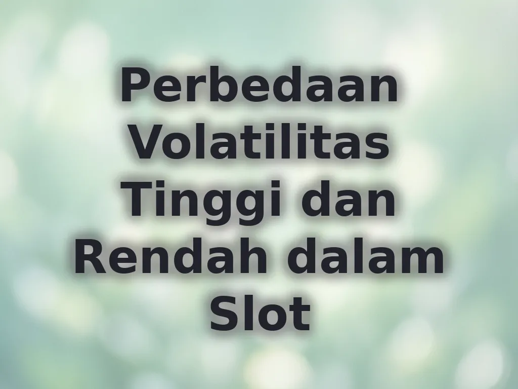 Perbedaan Volatilitas Tinggi dan Rendah dalam Slot